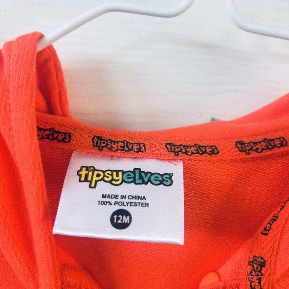 Halloween Pumpkin Costume Tipsy Elves NWT 12 Months Baby New! Hood & Pockets AAA